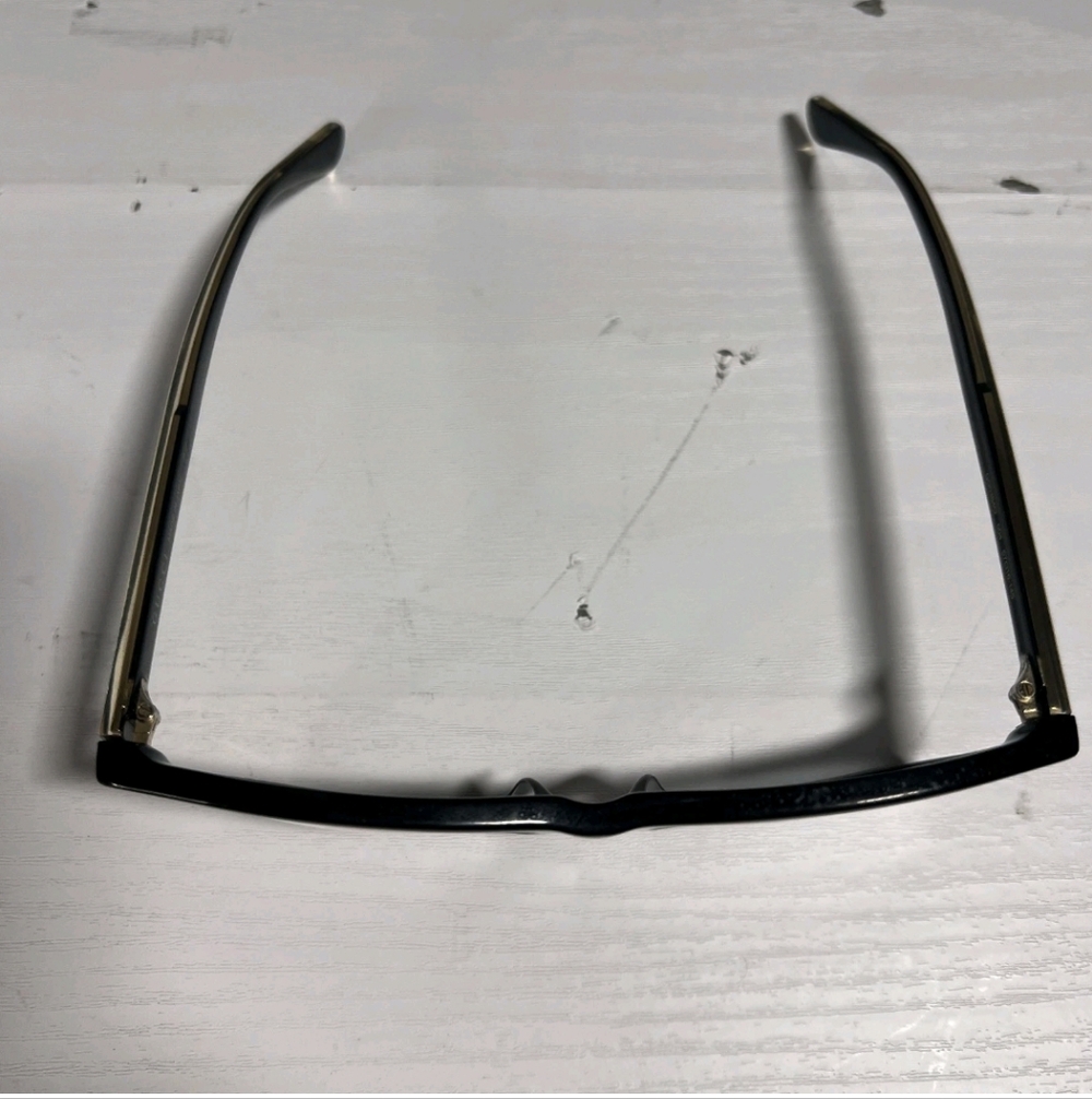 Gucci Eyeglasses Frame Only GG0384O 004 Shiny Black Red Green Striped Gold READ! - Picture 5 of 9
